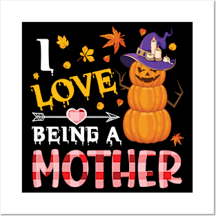 Scary Pumpkins Witch Happy Halloween I Love Being A Mother Posters and Art